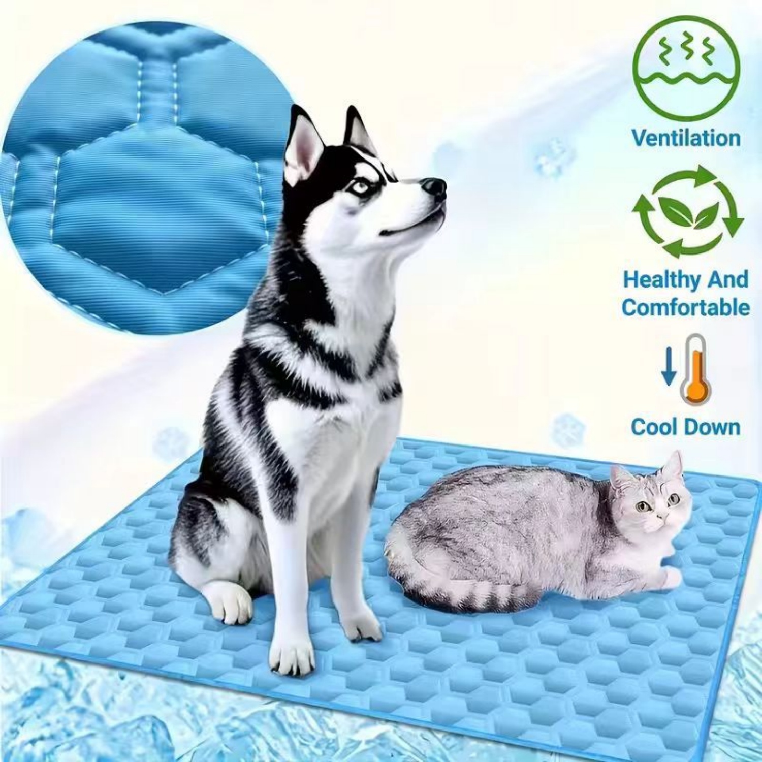 Dog Cooling Mat - Tapete Refrescante de Verão para Pets,