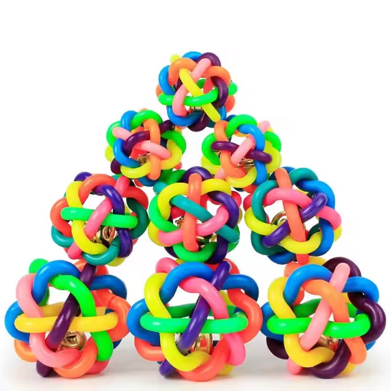 Pet Dental Chew Toy - Brinquedo Colorido de Borracha em Formato
